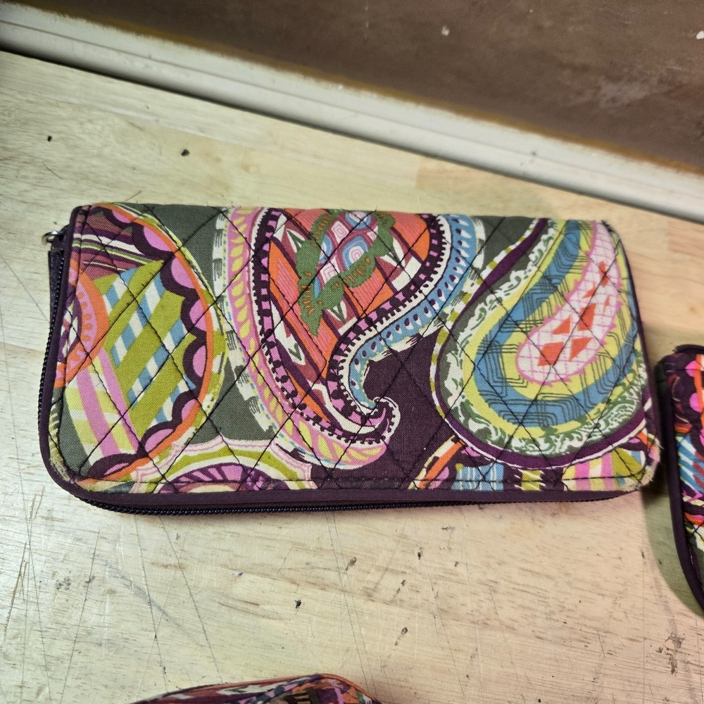 Vera Bradley Plum Crazy Purple Floral Crossbody Shoulder Bag Cloth Fabric Purse - Picture 7 of 8